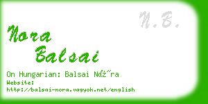 nora balsai business card